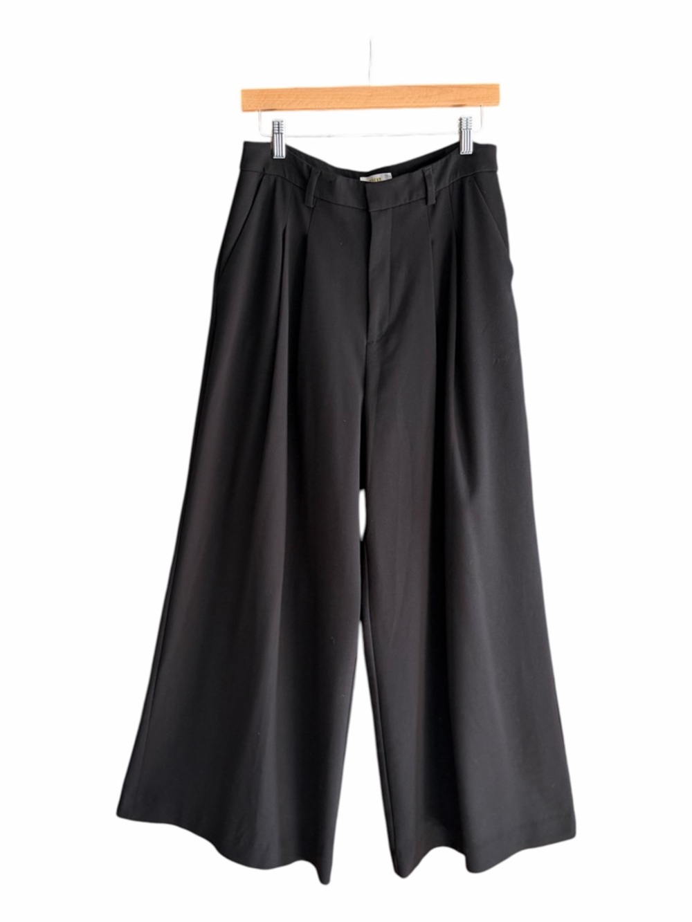 ANTHROPOLOGIE MAEVE Pleated Trousers Wide-Leg Black Pants 10